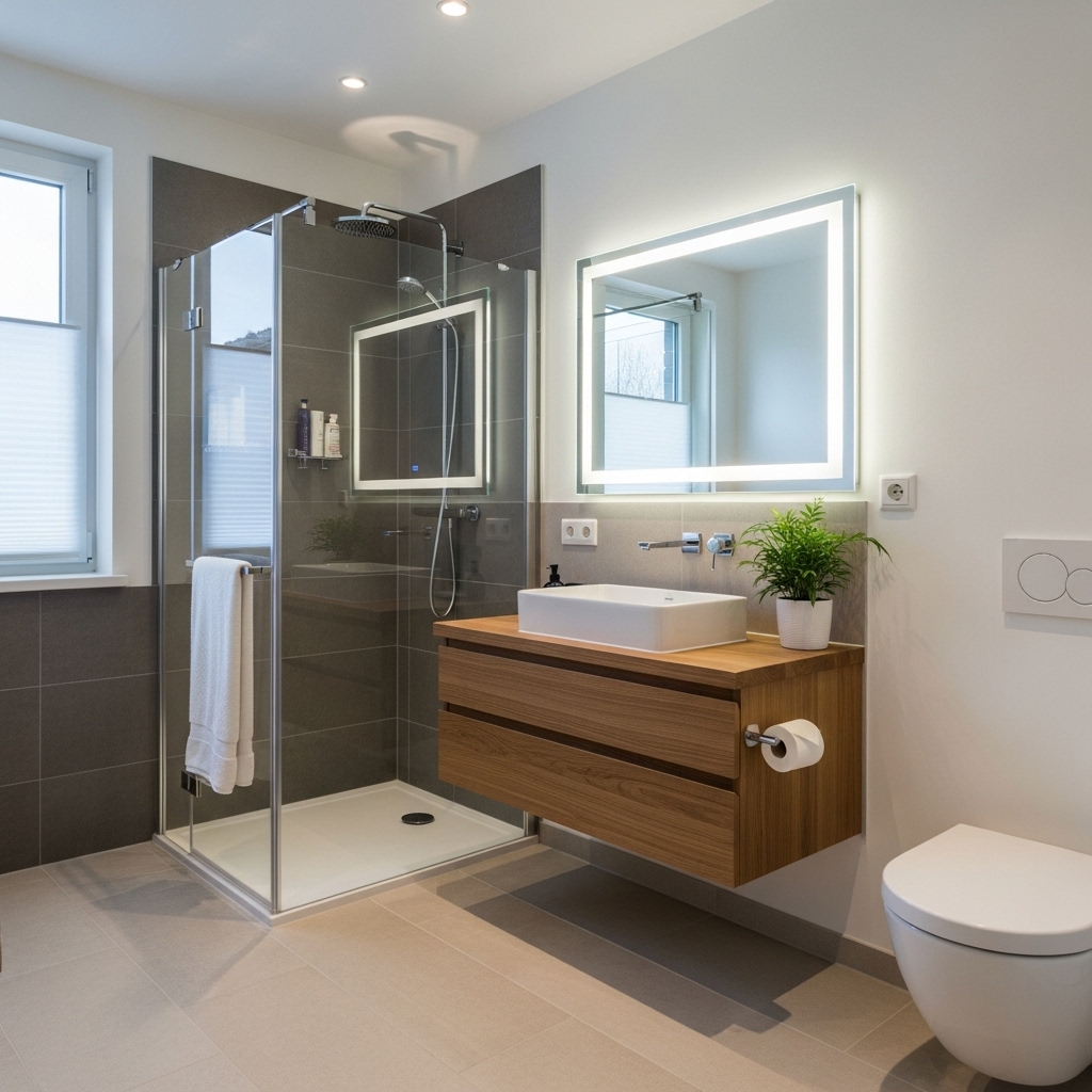 Stilren Badrumsrenovering med El- och VVS-installation
